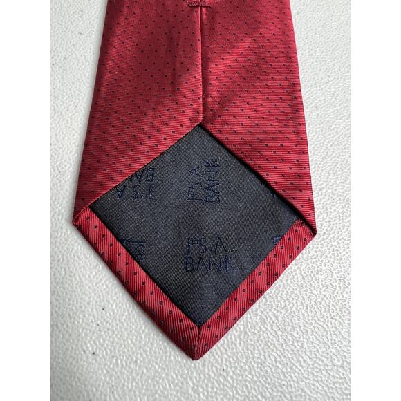 Jos A Bank Red with Black Dots Designer Tie Silk Necktie - Picture 7 of 8